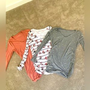 Maternity Bundle-3 long sleeve tees from Pea in the Pod and Motherhood Maternity